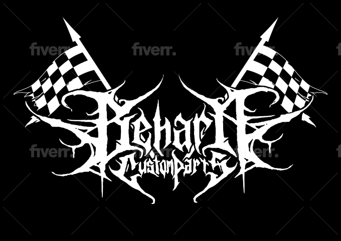 Crea un impresionante logotipo de fuente de death metal, heavy