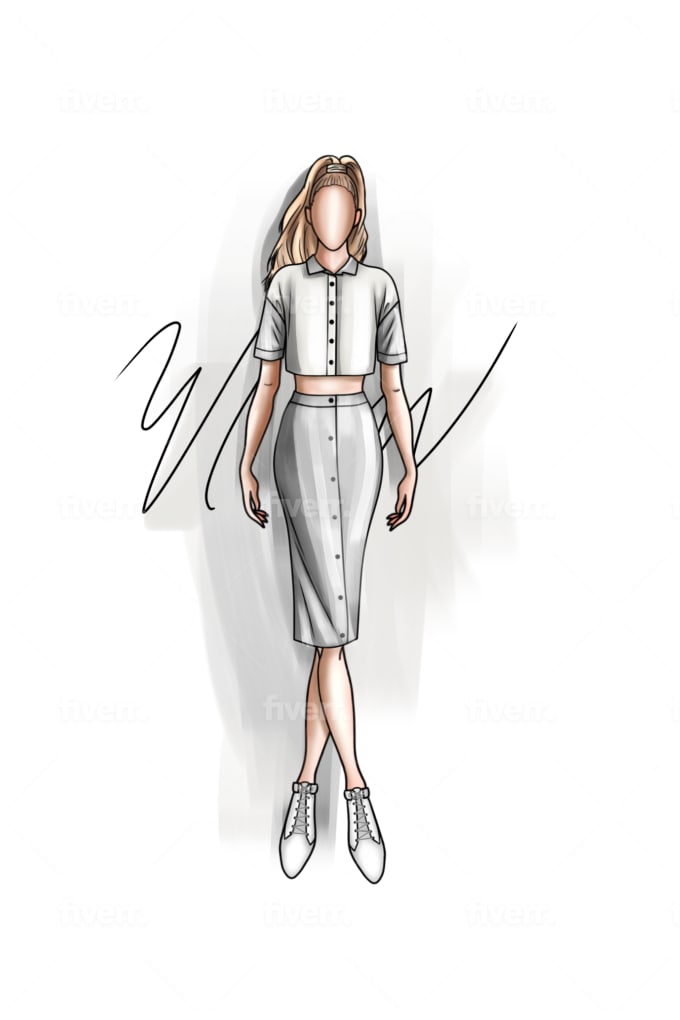 Draw a fashion illustration sketch editorial by Scribbledesign1