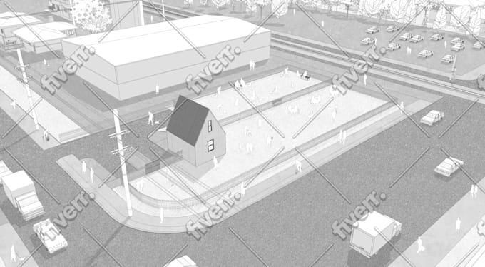 Renderizar el plan de diseño de la arquitectura, la sección y la