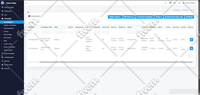 an SMTP server with email marketing setup