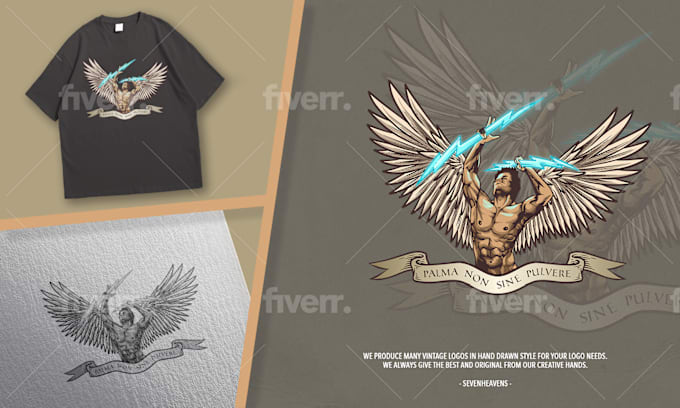 I will design amazing vintage logo with hand drawn illustration - Image 7