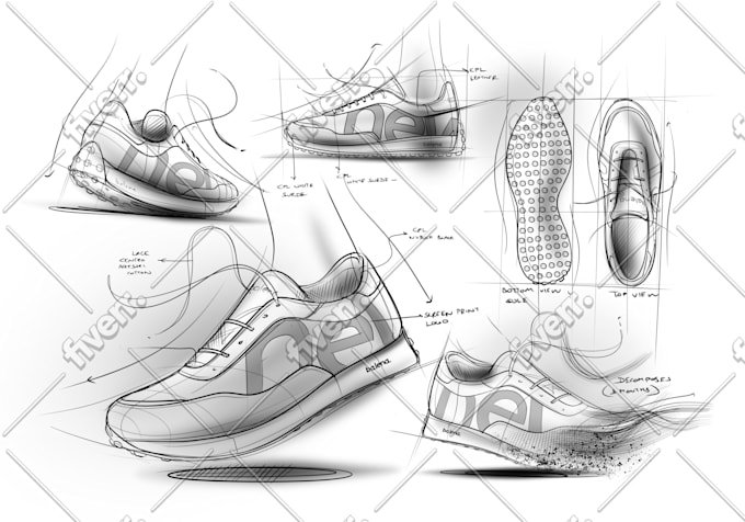 Shoe Perspective Drawing Sketching Shoes Perspective Sketching