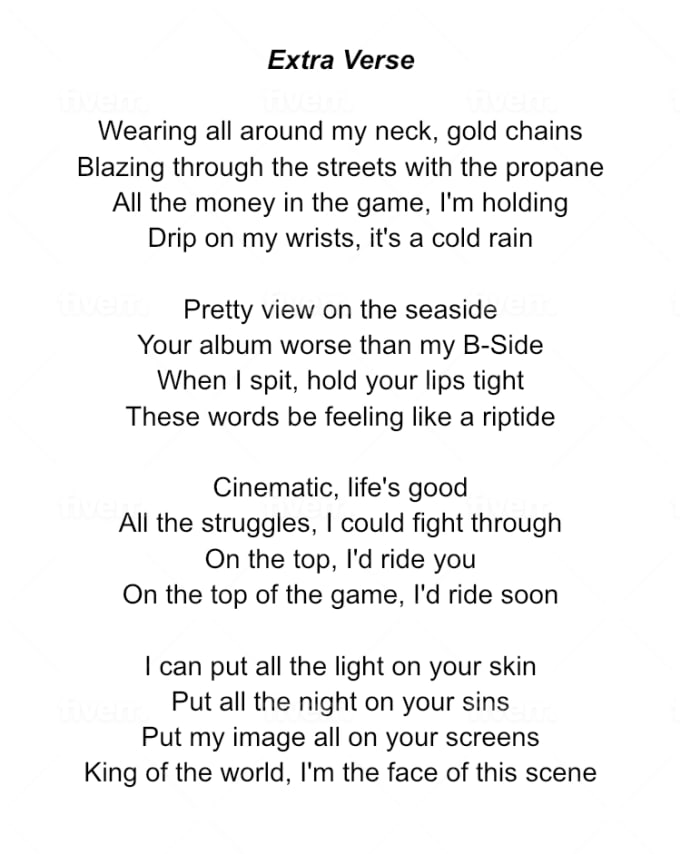 Good rap lyrics permettent to use