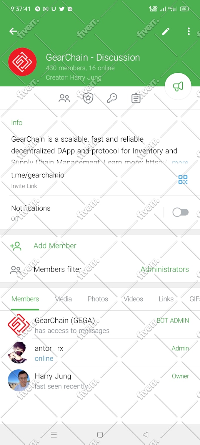 Be your telegram group admin or moderator in your any crypto project by  Antor492 | Fiverr