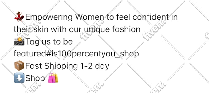 Write an eye catching instagram bio by Awesomesherry Fiverr