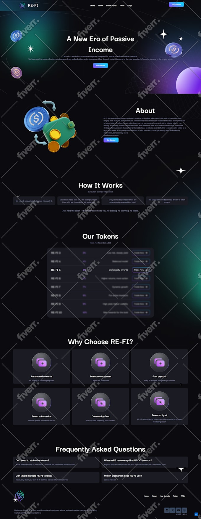 Design crypto landing page, nft website, crypto website, tokenomics, roadmap  by Talha_web11 | Fiverr