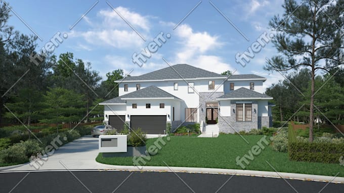 Create 3d model and render images architecture project by Thinharch