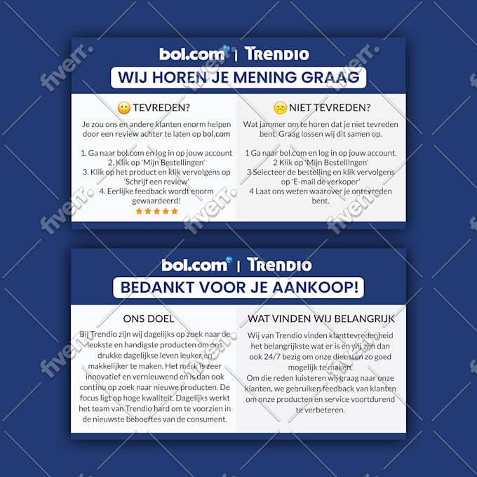 Design Amazon Thank You Card Product Insert Package Insert By
