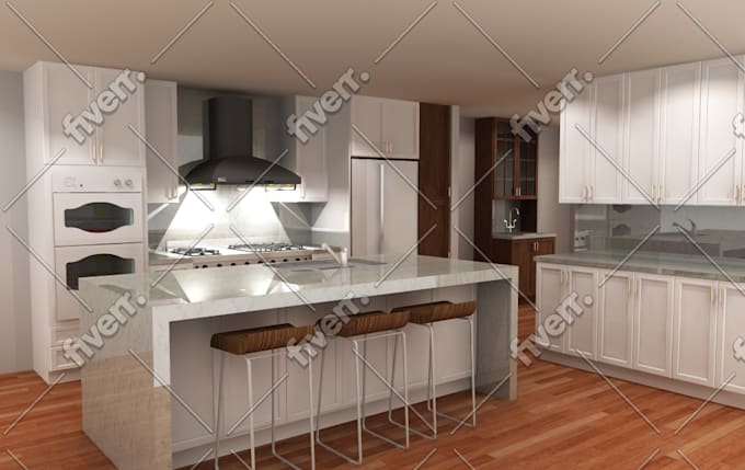 Do Cabinet And Countertop Layout 3d Model And Shop Drawings By