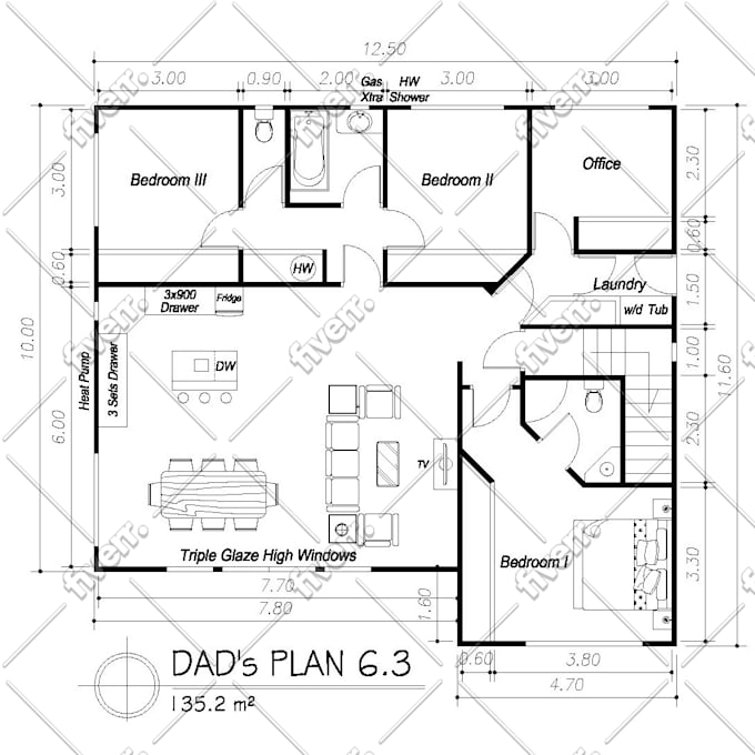 Draw A Page Of Autocad 2d Dwg File Of Your House Plan By Trusstech