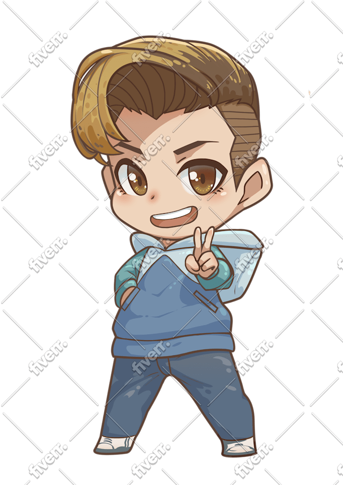 Make Cute Chibi Base On Anime Cartoon And Self Potrait By Frenzano