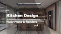 design your kitchen with plans, 3d model and renders