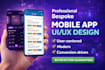 design clean modern mobile app UI UX with figma prototype and design system