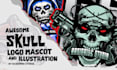 design skull logo mascot and illustration