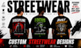 create custom streetwear t shirt design and graphic design