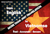deliver a high quality english to vietnamese translation