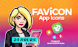 design premium favicon and logo with custom brand app icons in 24hrs