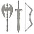 3d model props, objects or weapons