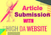 do approved article submission manually to top 10 sites