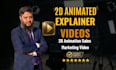 create 2d animated explainer video or 2d animation sales marketing video