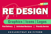 design, redesign, recreate, edit, logo and any graphics