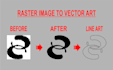 convert  image to vector, svg, high resulation,illustration