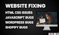fix any html,css,javascript,shopify website bugs or errors