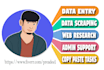do data entry, data collections, web research and admin support