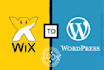 convert wix website into wordpress website