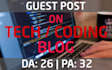 do guest post on tech and coding niche blog da 26 pa 32