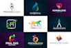 design flat minimalist logo and favicon