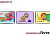draw a 3 panel comic strip of ANY subject