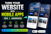 convert your website into ios and android mobile apps