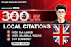 do top 300 UK local SEO citations for google maps ranking