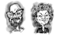 draw a black and white cartoon