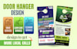 do door hanger design for construction, painting, cleaning, lawncare businesses