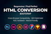 convert PSD to HTML, figma to HTML, sketch to HTML