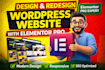 design or redesign wordpress website with elementor pro, business website design