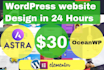 create wordpress website design in 24h using  elementor pro