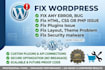fix wordpress issues errors bugs or update your website