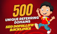500 unique referring domains blog comment backlinks high da