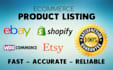 add product listing on ebay, shopify, woocommerce , etsy etc
