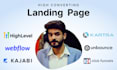 build landing page in webflow kajabi gohighlevel kartra and clickfunnels