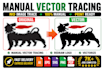 manually vector trace, redraw logo, convert image to vector