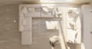 photorealistic rendering  living room  bedroom  kitchen
