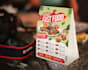 create nice and clean table tent or table menu, restaurant menu for you