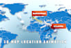 create custom 3d or vintage map animation video for travel