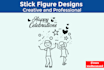 draw creative stick figure doodles, stickman art