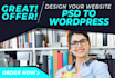 convert PSD to html to wordpress complete website design