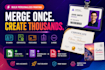 bulk data merge id cards, certificates, postcards and print ready documents